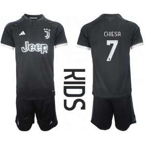 Juventus Federico Chiesa #7 Replica Third Stadium Kit for Kids 2023-24 Short Sleeve (+ pants)